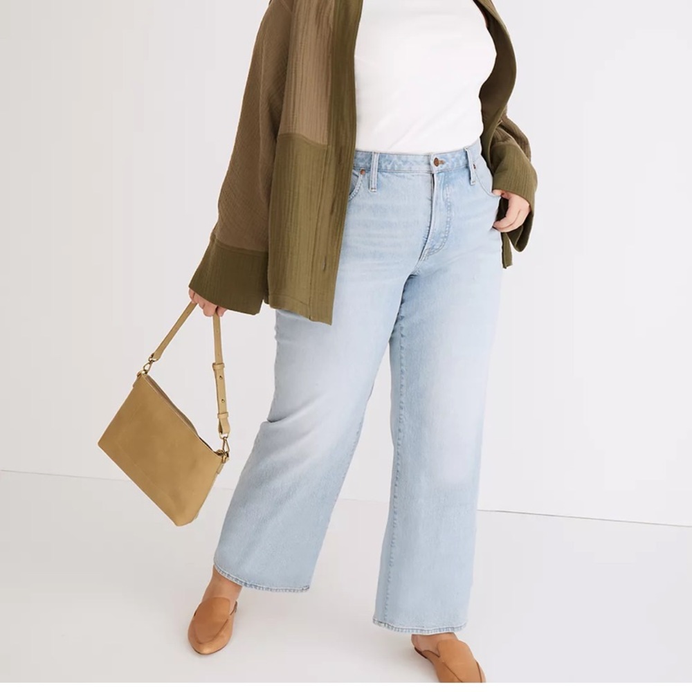 The Plus Perfect Vintage Wide-Leg Crop Jean in Edmunds Wash 28W NE082